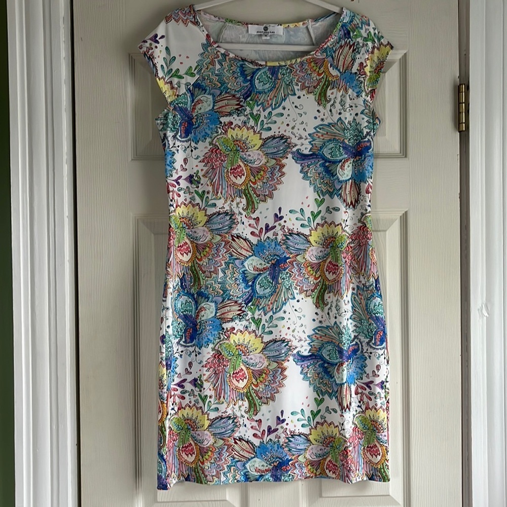 Jean-Pierre Klifa Paris Paisley Paisley Cap sleeve Dress Tropical sz M Vacation